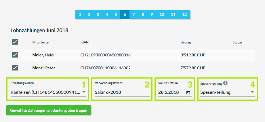 Abb.: Angaben zur Lohnzahlung auf einen Blick.
