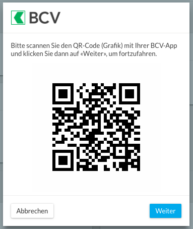 Abb.: Login-Maske mit QR-Code.