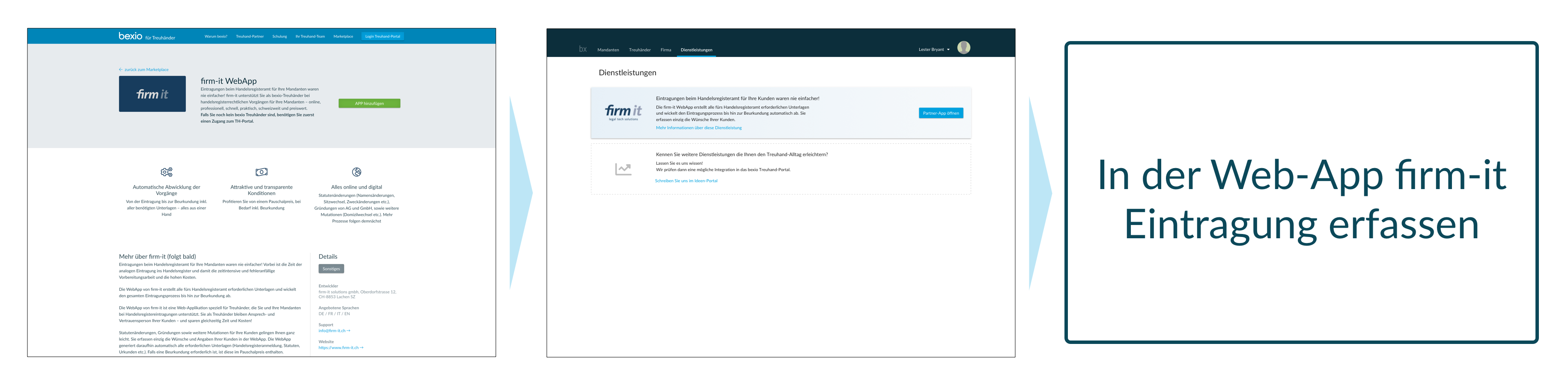 Abb.: Einfach in der Nutzung: Die Web-App von firm-it.