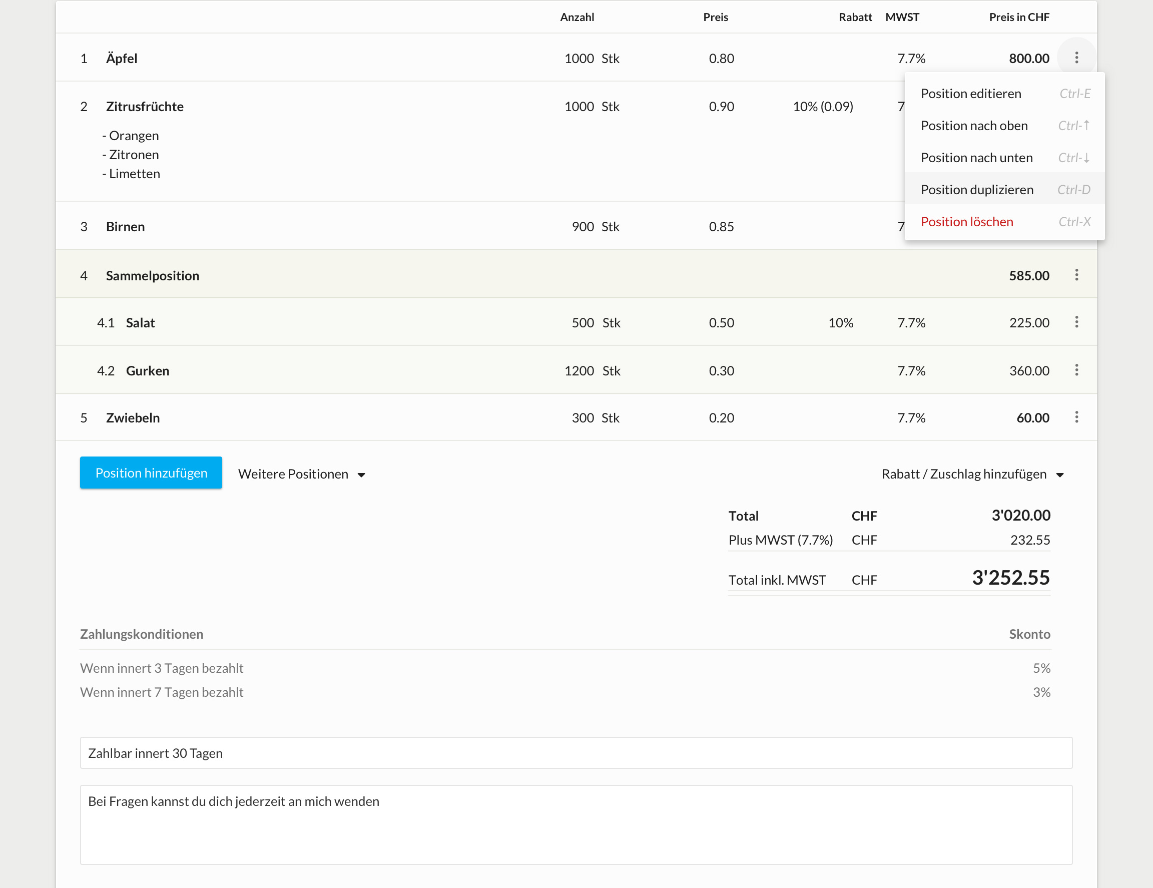Interface Design: So sollen Positionen aussehen, wenn die Entwicklung abgeschlossen ist.